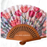 wachlarz hiszpański polerowana grusza TULIPANY 23 cm - NOWOŚĆ - y_wachlarz2418_azur_ciemna_grusza_tulipany_23cm_zblizenie.jpg