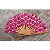 wachlarz hiszpański polerowana grusza FALE 23 cm - NOWOŚĆ - kolor karminowy - y_wachlarz3334_pelny_grusza_23cm_fale_wave_-_karminowe_luki.jpg